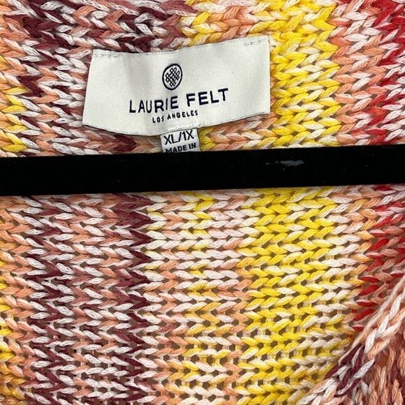 Laurie Felt Multicolor Braided Cable-Knit Fringe hem Boho Top Size XL - Picture 3 of 5